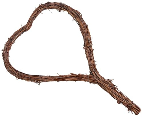 JECOMPRIS Herzförmiger Rattan-heimdekoration Herzförmiger Blumenkranzrahmen Handgefertigte Kranzdekoration Für Valentinstag
