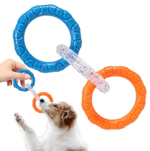 Tyinerc TUG Rings for Dogs, SAGNES Dogs Dressing Chew, 3 Rings TURT Dog of War Toy - Interactive Bite Game, Pet Supplies, Outdoor Teether, Promotes Care