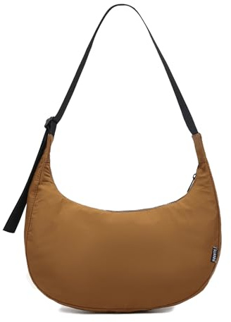 JOLLQUE Nylon Halbmond Crossbody Tasche, leichte Schultertaschen für Frauen Männer, große Casual Knödel Hobo Tasche mit verstellbarem Gurt Plus Größe freundlich