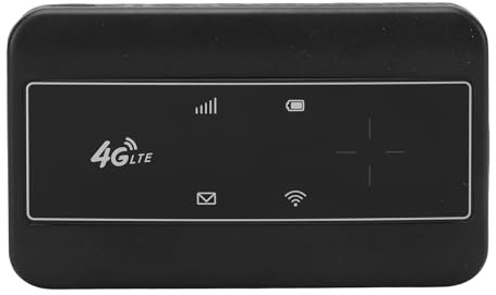 Sxhlseller Router WiFi Mobile 4G, Hotspot WiFi Mobile da 300 MBPS con Slot per Schede SIM, Router da Viaggio Portatile Supporta 10 Utenti di Dispositivi, B1/2/3/5/7/8/20/38/40 Banda di Rete (BLACK)