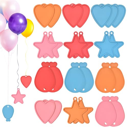 Culinavog 25 Pezzi pesetti per palloncini, pesi per palloncini ad elio, Colorato Pesi per Palloncini, palloncino a forma di cuore a stella per Decorazioni Festa Compleanno Matrimonio Battesimo