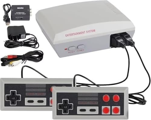 Retro Game Console with 300+ Built-in Classic Games, 2 Wired Controllers, HDMI Adapter Included for Modern TVs, Plug & Play Gaming System
