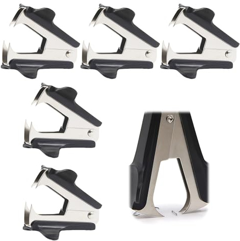 5er Set Heftklammerentferner –Büro Heftklammer Entferner Set, Ergonomischer Entklammerer für Büro, Schule & Haushalt, langlebig & ideal für Büroartikel(Schwarz)