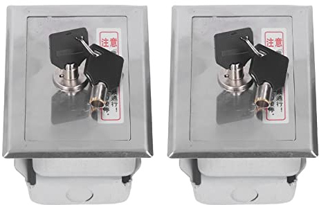 Aatraay 2Pcs Key Switch Box, Stainless Steel Universal Lock with Keys, for Rolling Shutter Door and Garage Door
