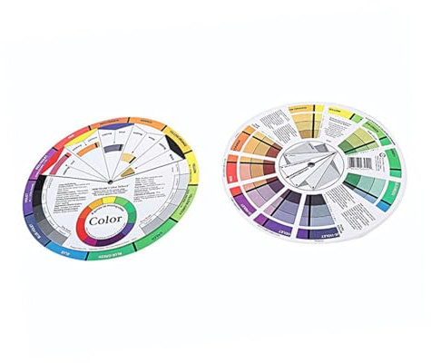 TOYANDONA 2 Pcs Roue Chromatique d’Apprentissage Recto Verso en Papier, Nuancier pour Maquillage et Nail Art, Guide de Mélange des Couleurs