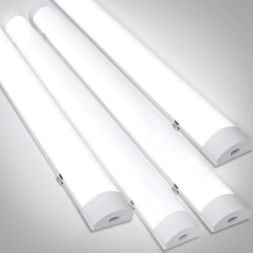 Eikuavons 4er Set LED Feuchtraumleuchte, 120CM LED Röhre, 36W 3060LM LED Deckenleuchte, IP65 Wasserfest Feuchtraumlampe, Verknüpfbar, für Keller Werkstatt Garage Warenhaus Bad Büro, 4000K Neutralweiß