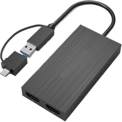 Adattatore display USB 3.0 da USB C a HDMI DVI Convertitore streaming grafica per laptop compatibile con monitor esterno Thunderbolt 3(Dual HDMI)