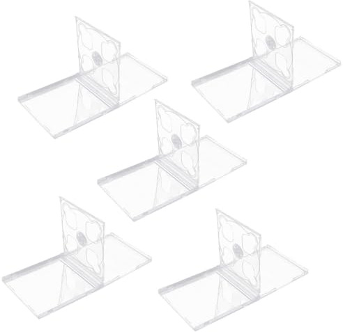 Garneck CD Storage Holder Rigido Trasparente 5 Pezzi con Meccanismo di Chiusura e Vassoio Montato, Adatto a Conservazione di Dischi in Studio