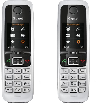Gigaset C430HX DUO - 2 DECT-Mobilteile mit Ladeschale – hochwertige Schnurlose Telefone für Router und DECT-Basis – Fritzbox-kompatibel - 1,8 Zoll Farbdisplay, Schwarz-Silber