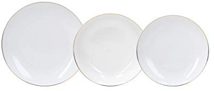 Tognana Metropolis - Juego de platos para 6 personas, 18 piezas, porcelana, blanco
