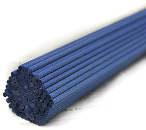 50 pezzi Bastoncini in fibra per diffusore per profumo di casa, bastoncini di ricambio per diffusore di olio profumato (Blu, 30cm*3mm)