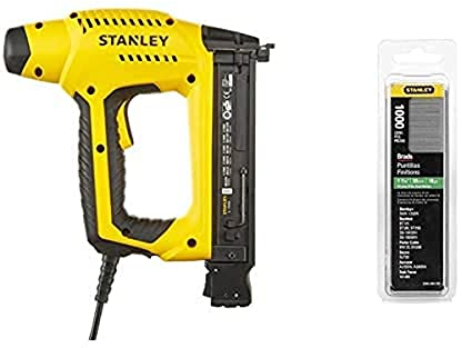 Stanley 6-TRE650 Chiodatrice Elettrica, TRE650 & 1-SWKBN075T Graffette Tipo J, Set di 1000 pz, 20 mm