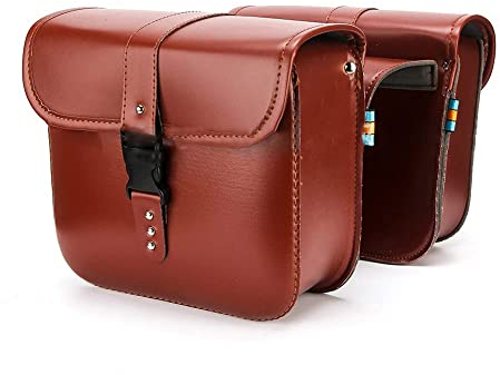 HFRYPShop Gepäckträgertasche für Fahrrad, Kunstledermaterial, Retro Rücksitz-Kofferraumtasche mit Gurt, für Pendlergepäckträger