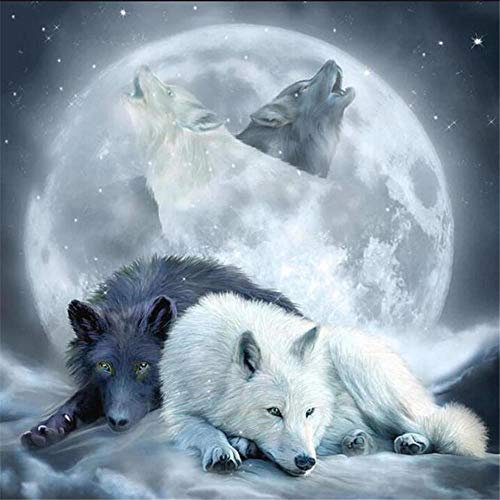 Puzzle 5000 Teile Wolf unter dem Mond, Farbenfrohes Puzzle für Erwachsene und Kinder ab 14 Jahren Klassische Puzzles Geschicklichkeitsspiel für die ganze Familie-61.61x41.53 Zoll (156.5 x 105.5cm)