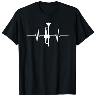 Instrument Musik Trompetenspieler EKG Herzschlag Trompete T-Shirt