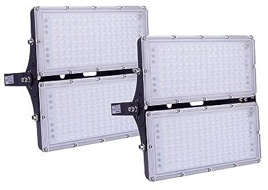 Sararoom 200W LED Strahler Außen, Superhell 20000LM Scheinwerfer Aussenstrahler, IP65 Wasserdicht Flutlicht 3000K Warmweiß, für Garten Terrassen Hof Garage Sportplatz, 2er-Pack
