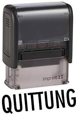 Die Stempel GmbH - Selbstfärber Imprint/Lagertext – QUITTUNG - Gummistempel, 37 mm lang, Rechteckig, Schwarz