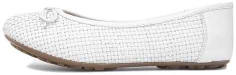 Hush Puppies Womens Janelle Woven Ballet Flat, White, 6 UK