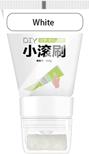 Pequeño cepillo rodante pintura de látex para pared, pintura de pared, pasta de pared, pintura de graffiti, renovación de pared, anuncios de pared, impresiones de zapatos sucios, 120 g (blanco)