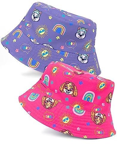 PAW PATROL Wende-Fischerhut Mädchen | Kinder Kleinkinder Skye Pink und Everest Lila Charaktere Sonnenkappe | Filme, TV-Serien, Geschenke, Merchandise