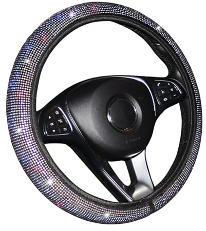 CGEAMDY Diamant Auto Lenkradabdeckung, Lenkradabdeckung Aus Kristall, Anti Rutsch Atmungsaktiv Lenkradabdeckung Lenkradschoner, Ohne Innenring Auto Zubehör Dekor