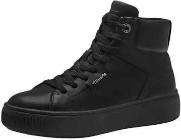 Tamaris Damen Sneaker Leder Wechselfußbett; BLACK LEATHER, EU 37