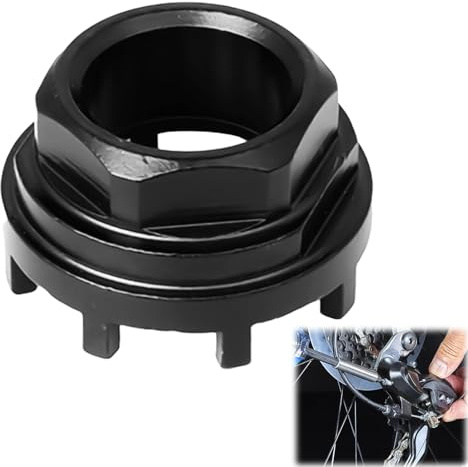 HOMURY Kohlenstoffstahl Fahrrad Lockring Tool: Fahrrad Tretlager Werkzeug mit 8 Zähnen Verschlussring, Innenlager Werkzeug Kompatibel mit Shimano SRAM ISIS 8-Stufen-Innenlagerschalen, Schwarz