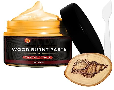 Manolyee 3 Crème à Bois - Pâte à brûler Facile à appliquer pour Gel de Combustion en Bois - Accessoires de pyrogravure Bricolage Multifonctions pour Papier