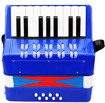 Jemora Kinder Kinder Akkordeon 17-Tasten 8 Bass Mini Kleines Akkordeon Pädagogisches Musikinstrument für Anfänger Geburtstagsgeschenk