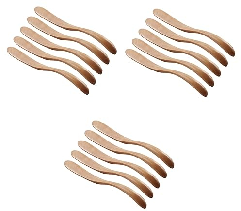 Cabilock 15 Pièces couteau à beurre en bois - Set de couteaux à beurre épandeur de confiture couteau à crème épandeur de beurre Style le beurre Bambou