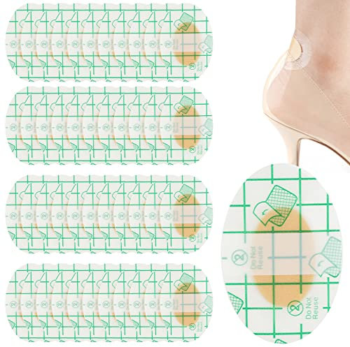 Eowppue 50 Pièces Pansements Ampoules, Ovale Pansements Hydrocolloïde Gel Bandages, Pansements Ampoules Talon, Pansements Invisibles en Gel Hydrocolloïde, pour Prévention et Soin des Ampoules au Pied