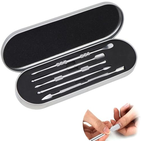 Qinsky Wax Carving Tools,5 PCS Sculpting Tools Stainless Steel Spatula Wax Carving Tools Stainless Sculpting Tools with Metal Case for Sculpting Detailing Pottery Carving