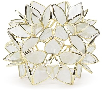 ValueLights | Clear Easy Fit Glass Flower Pendant Ceiling/Table Lampshade | Lamp Shades, Home Décor & Improvement Essential | 21cm Shade Width