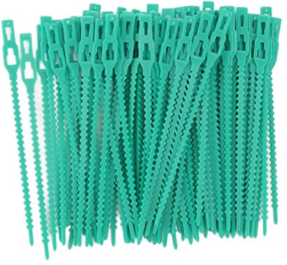 300 Stück grüner weicher Gartenbinder mit Reißverschluss, 13 cm Länge, wiederverwendbarer Stützdraht, Ranken-Set, lösbare, verstellbare Kabelbinder, Mehrzweck-Kunststoff für den