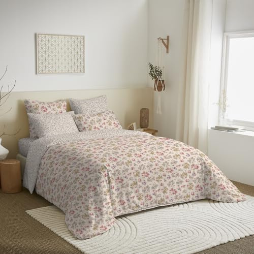 univers decor Pack Complet 6 pièces Housse de Couette réversible pour lit 140 x 190 cm (Pack Housse de Couette 6 pièces lit 140 x 190 cm, Tanya Multicolore)