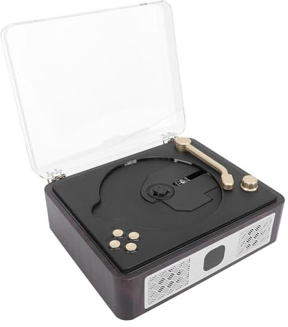 Lettore CD Vintage, Audio Stereo HiFi Altoparlante Bluetooth Vintage, Lettore CD retrò Portatile Ricaricabile Supporto SPDIF USB AUX per Bar Cucina Home Office