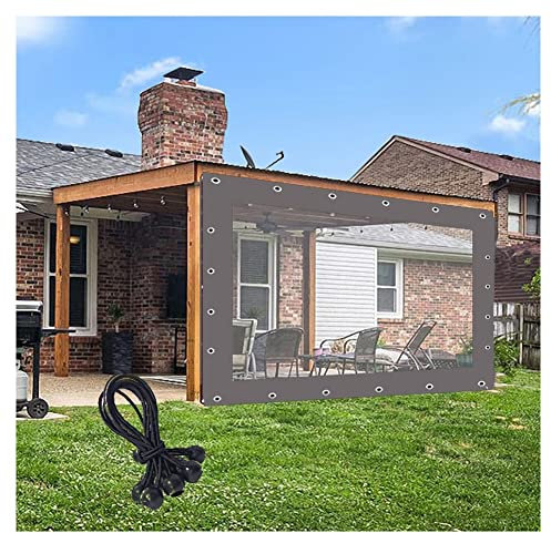 Cubierta transparente para cama elástica, toldo grande de PVC transparente con paneles laterales de pérgola, impermeable para uso en exteriores, protección UV para cenador, pérgola, personalizable
