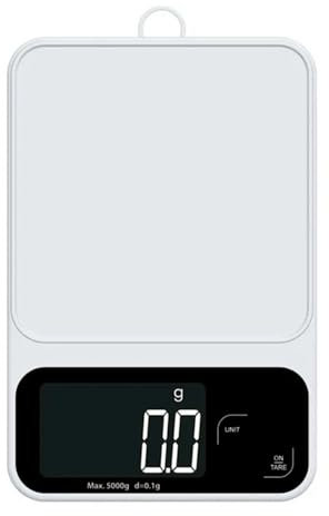 Bilancia da cucina digitale da 5 kg/0,1 g, pesa grammi e once for cucinare, cuocere, caffè, display LCD, gancio for appendere