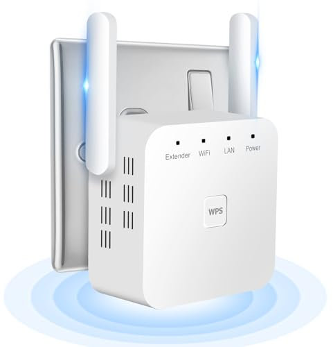 WiFi Extender Booster with Ethernet Port - Plug-In WiFi Booster - WiFi Internet Repeater and Range Extender for Home - Internet Booster, Wireless WiFi Booster (White)