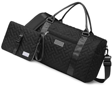 Sporttasche, große Kapazität, Fitness-Tasche, Reisen, Wochenenden, Mama, praktische Übernachtung, Baby, für Urlaub, Fitness, große Kapazität, Fitnessstudio, Mama, Reisekoffer, Baby, Farbe: Schwarz