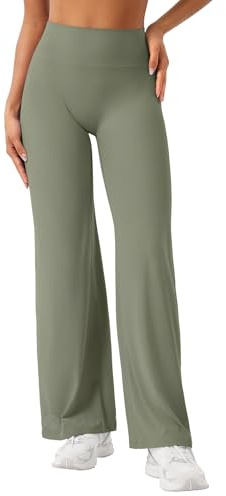 ZAAYO Nahtlose Straight Leggings Damen Flared Legging Yoga Hosen Gym Pant | Hohe Taille, Booty Lifting, Wide Leg, Butterweich, Schlaghose, Sport, Yoga Legging-Regular/Lang/Extra Lang