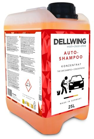 Dellwing Autoshampoo Konzentrat 25 l, Auto Shampoo mit Aktivschaumformel, Autowäsche und Autopflege außen, Made in Germany