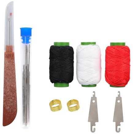 Kit Outils Couture, Comprend 2 Enfile Aiguille, Découseur, 3 Fils, 2 Dés à Coudre, 25 Aiguilles Kit Couture Cadeaux Outils de Réparation pour Débutants Maison Tapisserie Vêtements Broderie
