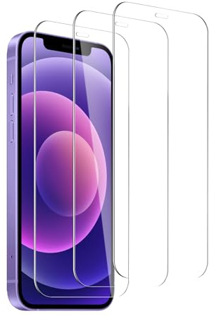 SUJASEN Schutzfolie für iPhone 12/12 Pro, 3 Stück Gehärtetes Glas, HD Displayschutzfolie, Kratzfest, Anti-Bläschen, 9H Härte