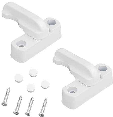 Yingjie 2 Pack Sash Jammer, Extra Security Locks for uPVC Window & Doors, Anti Theft Sash Jammers for upvc Doors, Window Security Locks, Suit Bathroom Balcony Windows and Door(White)