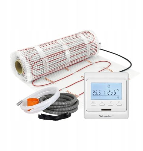 WARMTEC Riscaldamento elettrico a pavimento 170 W/m² | Tappetino riscaldante autoadesivo con termostato per calore sotto le piastrelle con classe di protezione IPX7 | T510 Bianco 2 m²
