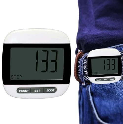 Simple Walking Pedometer - Efficiently Count Steps, Step Counter With Clip | Elderly Pedometer Fors Tracking Steps And Miles, Calories, Full Screen Display StepTracker