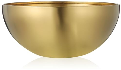 Operitacx Gold Salad Bowl Stainless Steel Serving Bowl for Noodles Fruit Desserts and Snacks Reusable Kitchen for Daily Use Dinner Parties and Housewarming Gift 7.87In