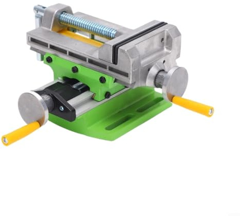 Risveglio 3 Inch Aluminum Alloy Cross Slide Vise with Dual Travel and Smooth Adjustment Handles for Drill Press and Milling Machine Operation
