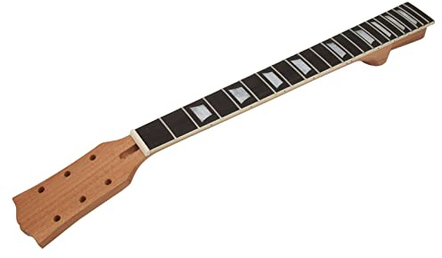 Alomejor Gitarrenhals, 22 Bünde, Mahagoni-Palisander-Griffbrett mit Trapezförmiger Einlage für -E-Gitarre, Stabile Leistung für -Les-Paul-Spieler